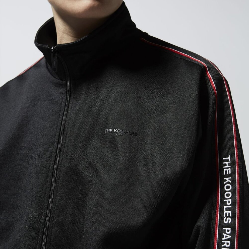 The Kooples Paris Zipped Black Sweatshirt Track Jacket Mens size M
